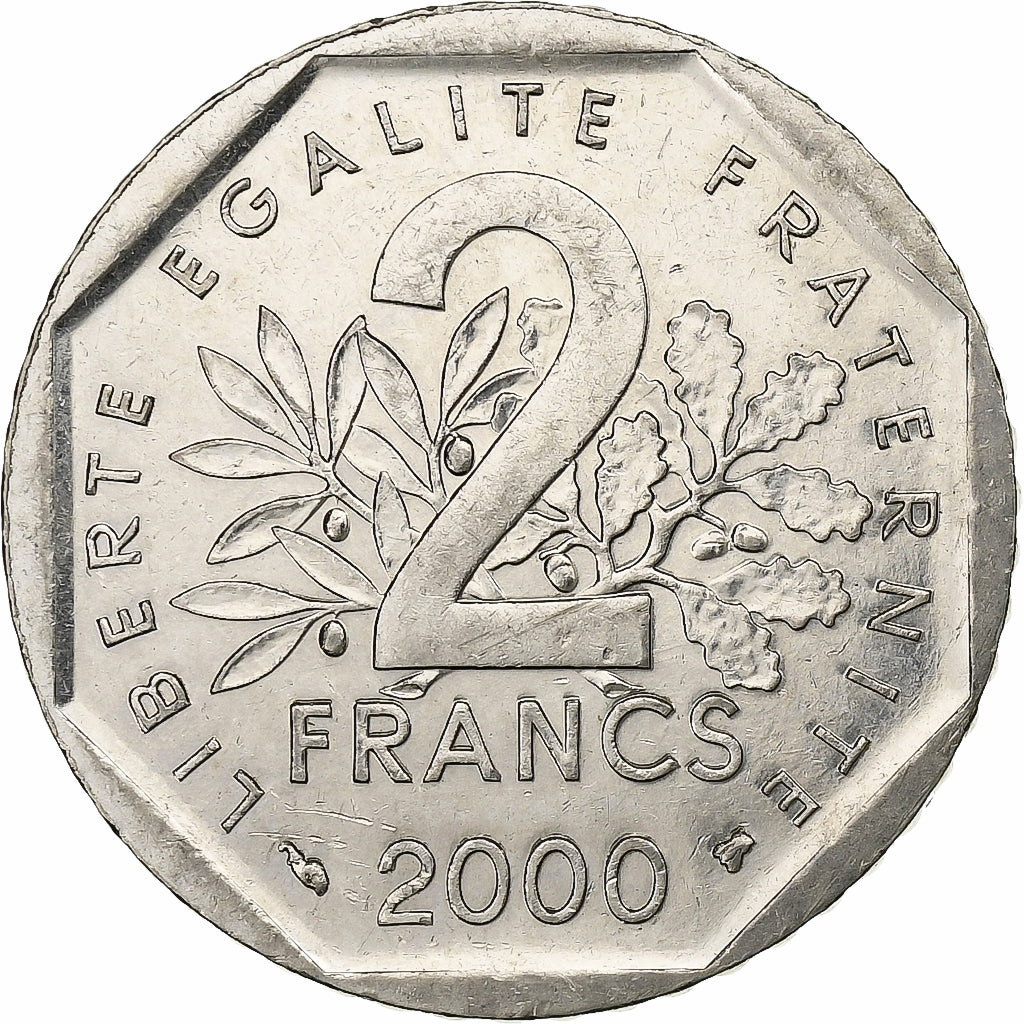 France, 2 Francs, Semeuse, 2000, Paris, O.Roty, Nickel, SUP, KM:942.2