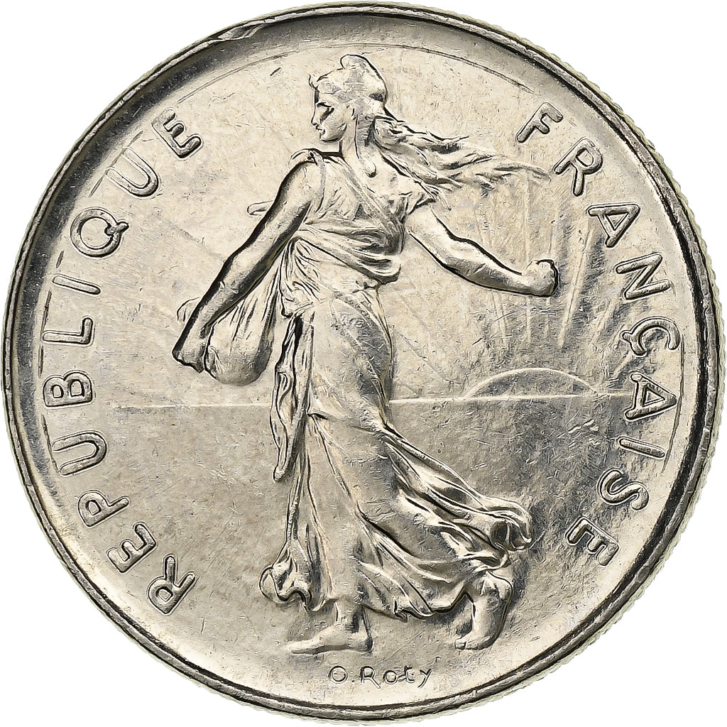 Francia, 5 Francs, Semeuse, 1991, Paris, Nichel placcato rame-nichel, BB+