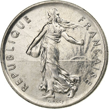 France, 5 Francs, Semeuse, 1992, Paris, Nickel Clad Copper-Nickel, TTB