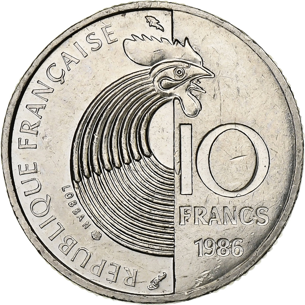 Frankrijk, 10 Francs, Schumann, 1986, Nickel, ZF+, Gadoury:825, KM:958
