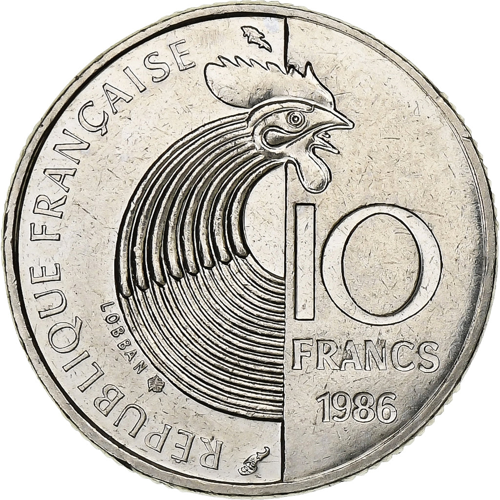 Frankrijk, 10 Francs, Schumann, 1986, Nickel, PR, Gadoury:825, KM:958