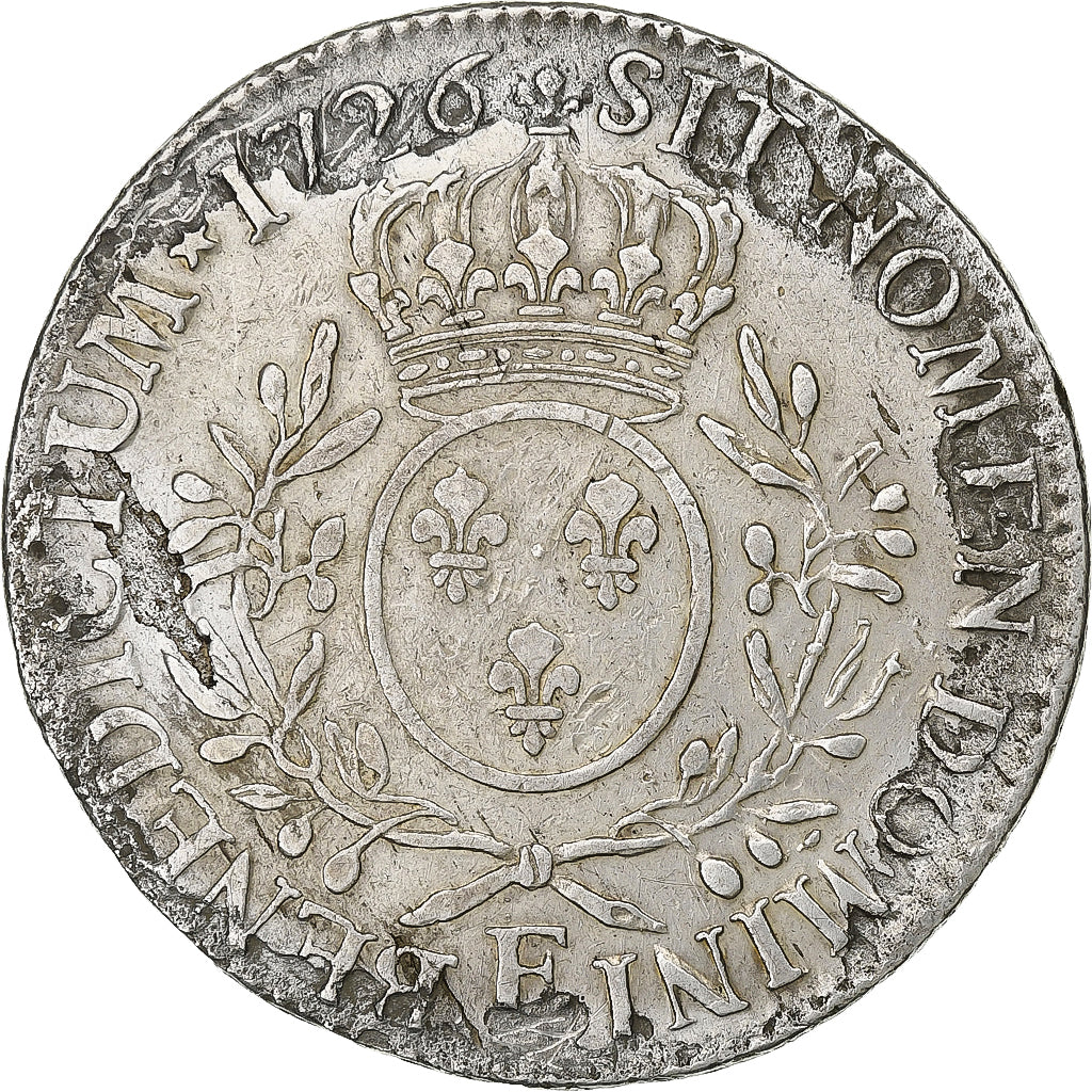 Francia, Louis XV, Ecu, Écu aux branches d'olivier, 1726, Tours, Argento, MB