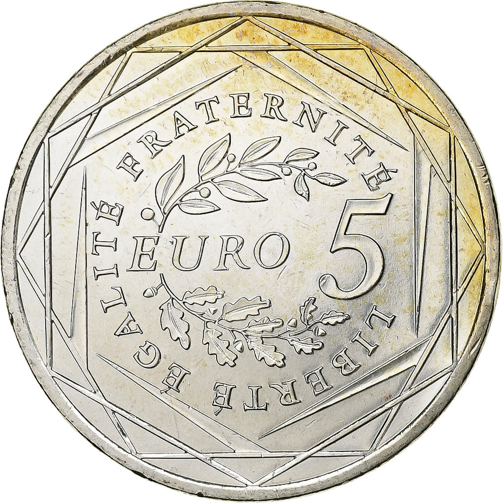 France, 5 Euro, Semeuse, 2008, Paris, Silver, AU(50-53)