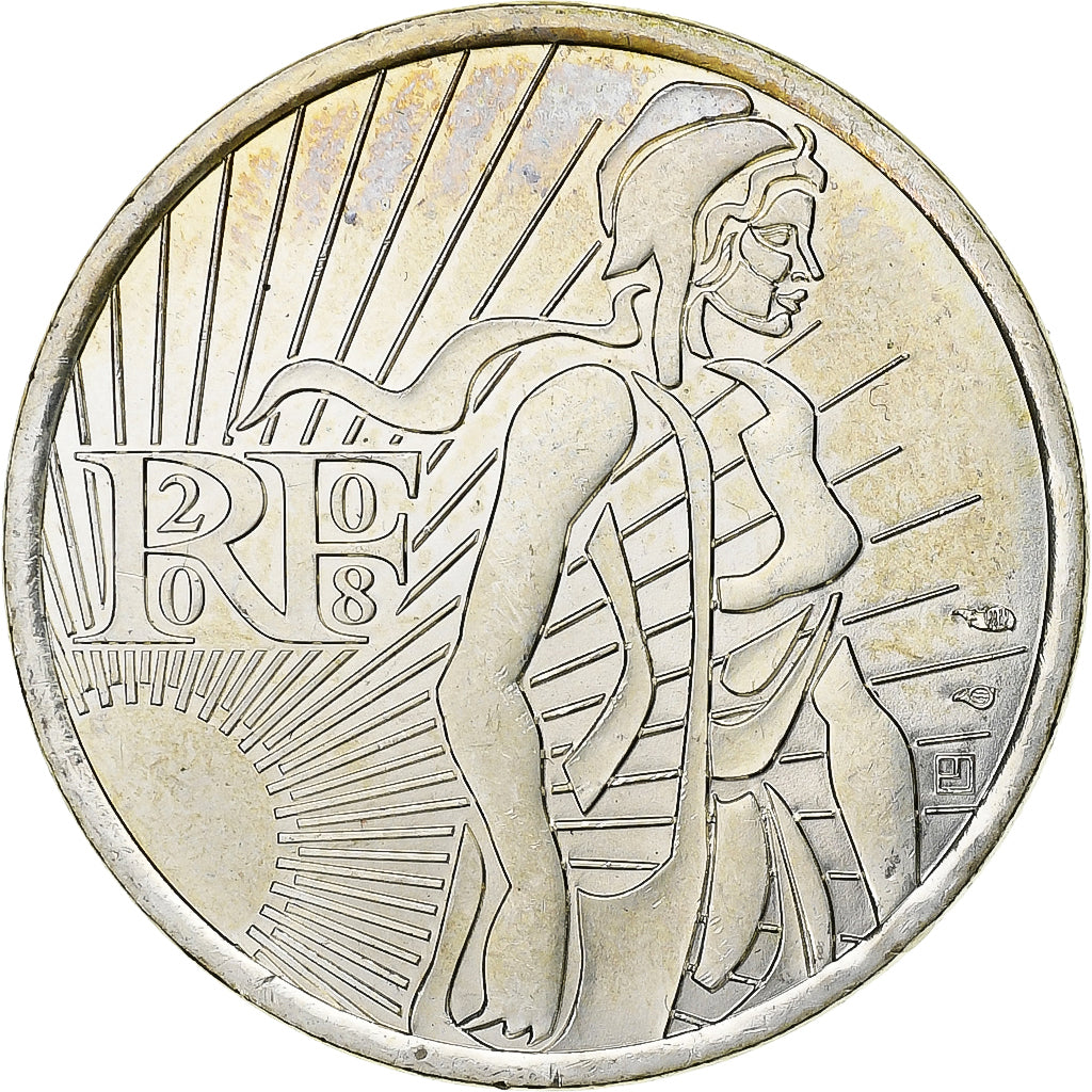 France, 5 Euro, Semeuse, 2008, Paris, Silver, AU(55-58)