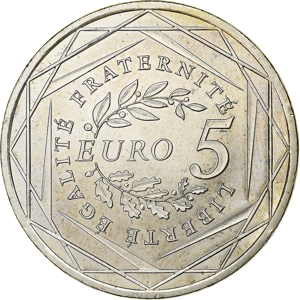 France, 5 Euro, Semeuse, 2008, Paris, Silver, AU(55-58)