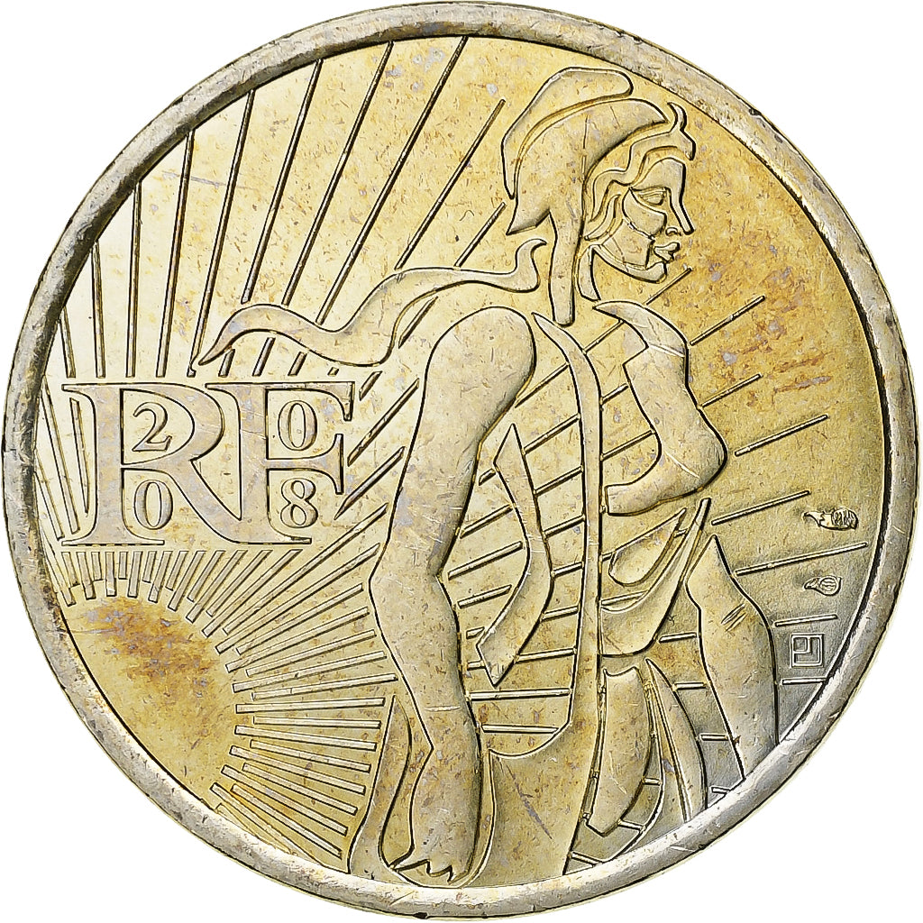 Francja, 5 Euro, Semeuse, 2008, Paris, Srebro, AU(50-53)