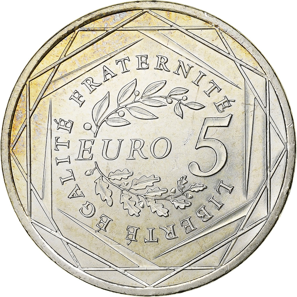 Francja, 5 Euro, Semeuse, 2008, Paris, Srebro, AU(50-53)