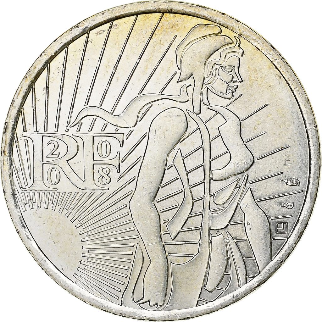 France, 5 Euro, Semeuse, 2008, Paris, Silver, AU(55-58)