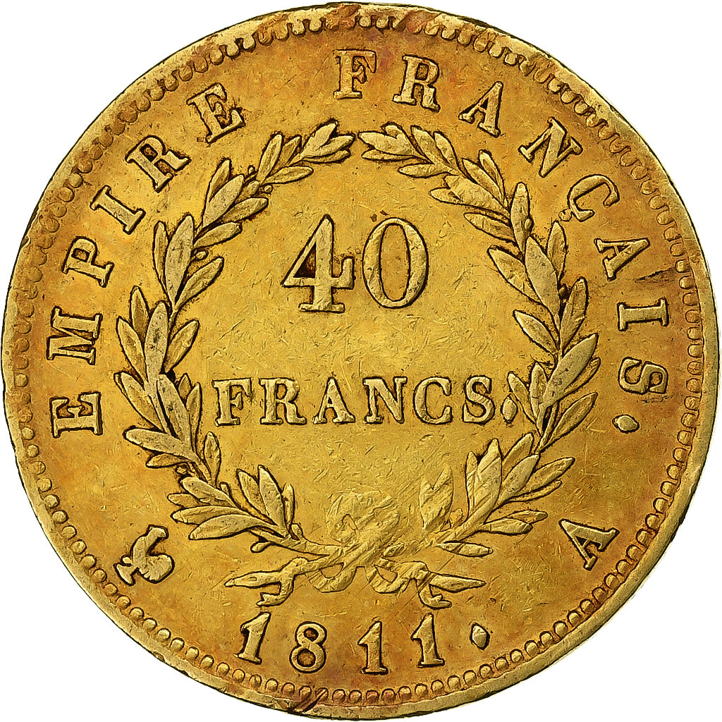 France, Napoléon I, 40 Francs, 1811, Paris, Or, TTB, Gadoury:1084, Le