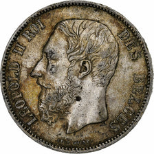 Belgium, Leopold II, 5 Francs, 1868, Brussels, Tranche A, Silver, VF(20-25)