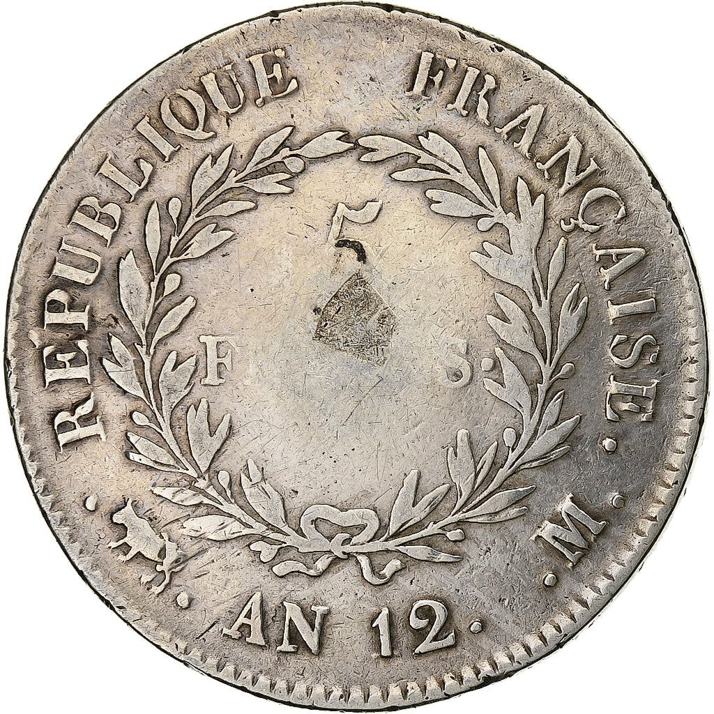Coin, France, Napoléon I, 5 Francs, An 12 (1804), Toulouse, F(12-15), Silver