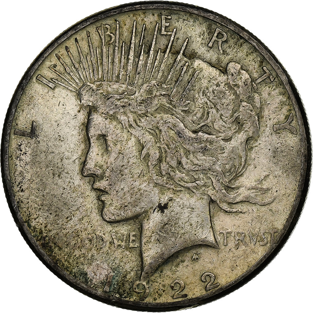 United States, Dollar, Peace Dollar, 1922, Philadelphia, Silver, VF(20-25)