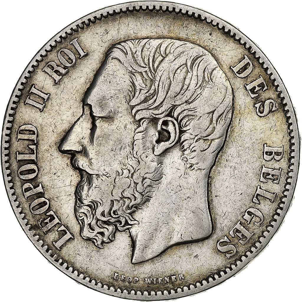 Belgium, Leopold II, 5 Francs, 1868, Brussels, Tranche A, Silver, VF(30-35)