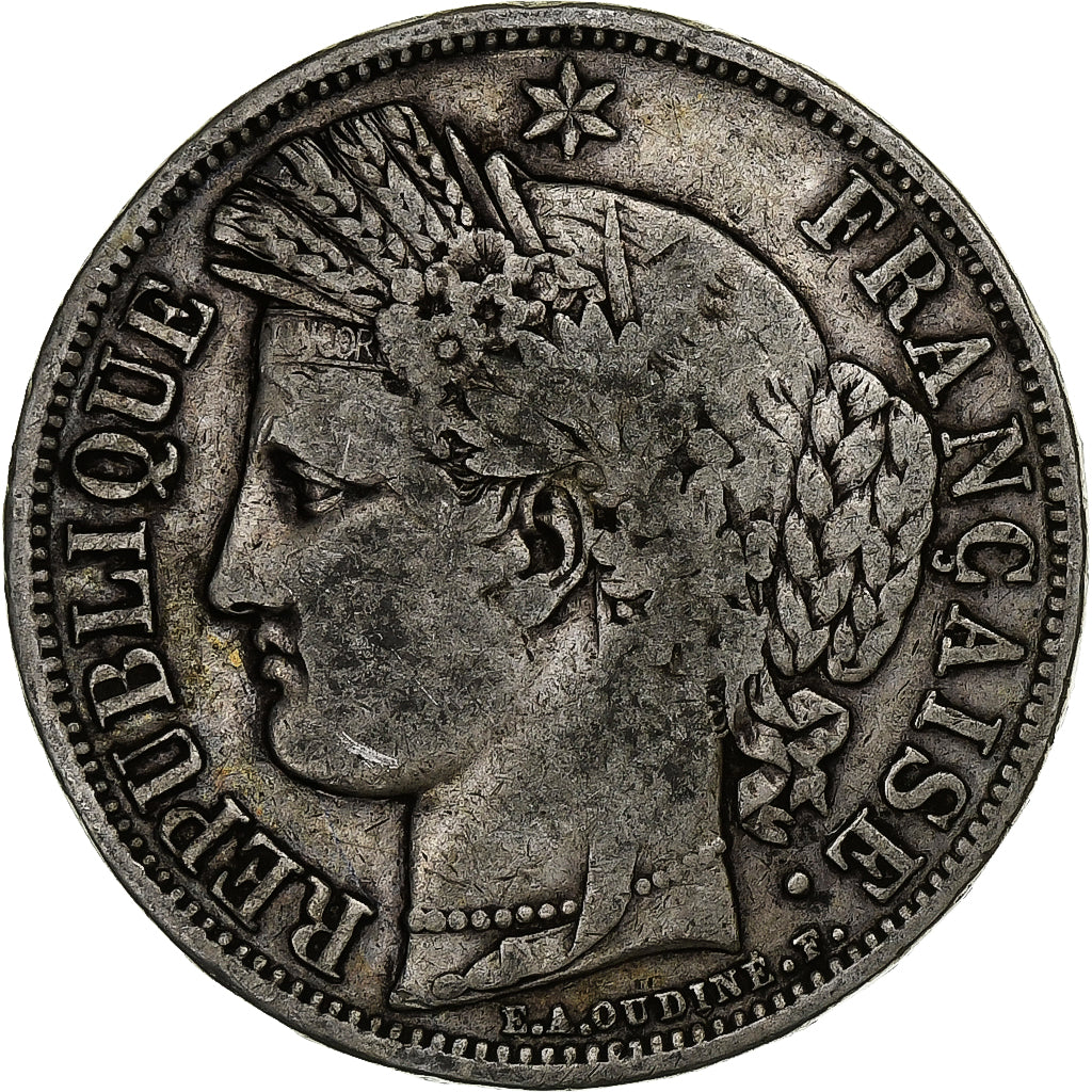Francja, 5 Francs, Cérès, 1849, Paris, Srebro, VF(20-25), Gadoury:719