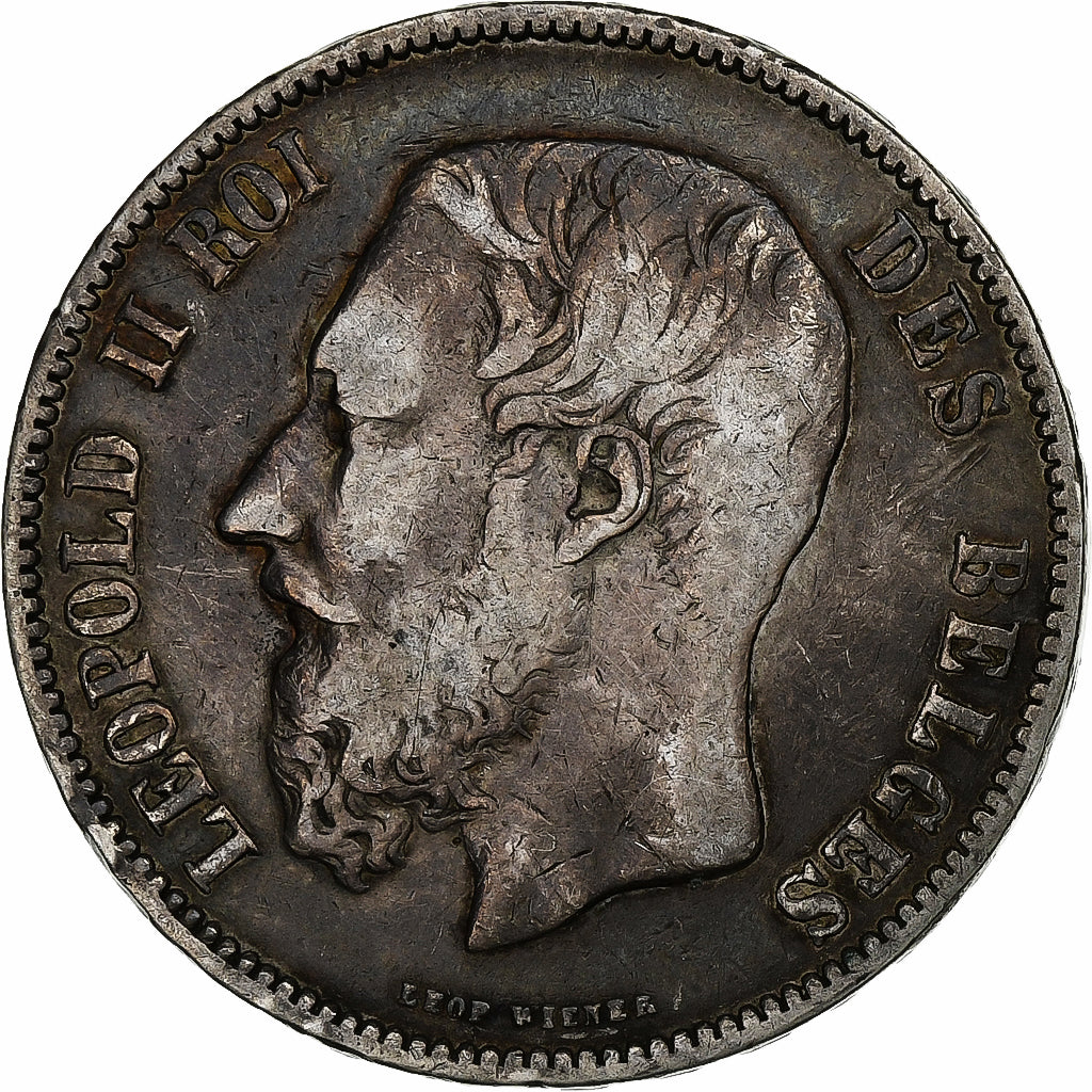 Belgium, Leopold II, 5 Francs, 5 Frank, 1873, Silver, VF(20-25), KM:24