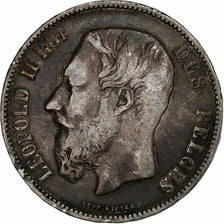 Belgium, Leopold II, 5 Francs, 5 Frank, 1873, Silver, VF(20-25), KM:24
