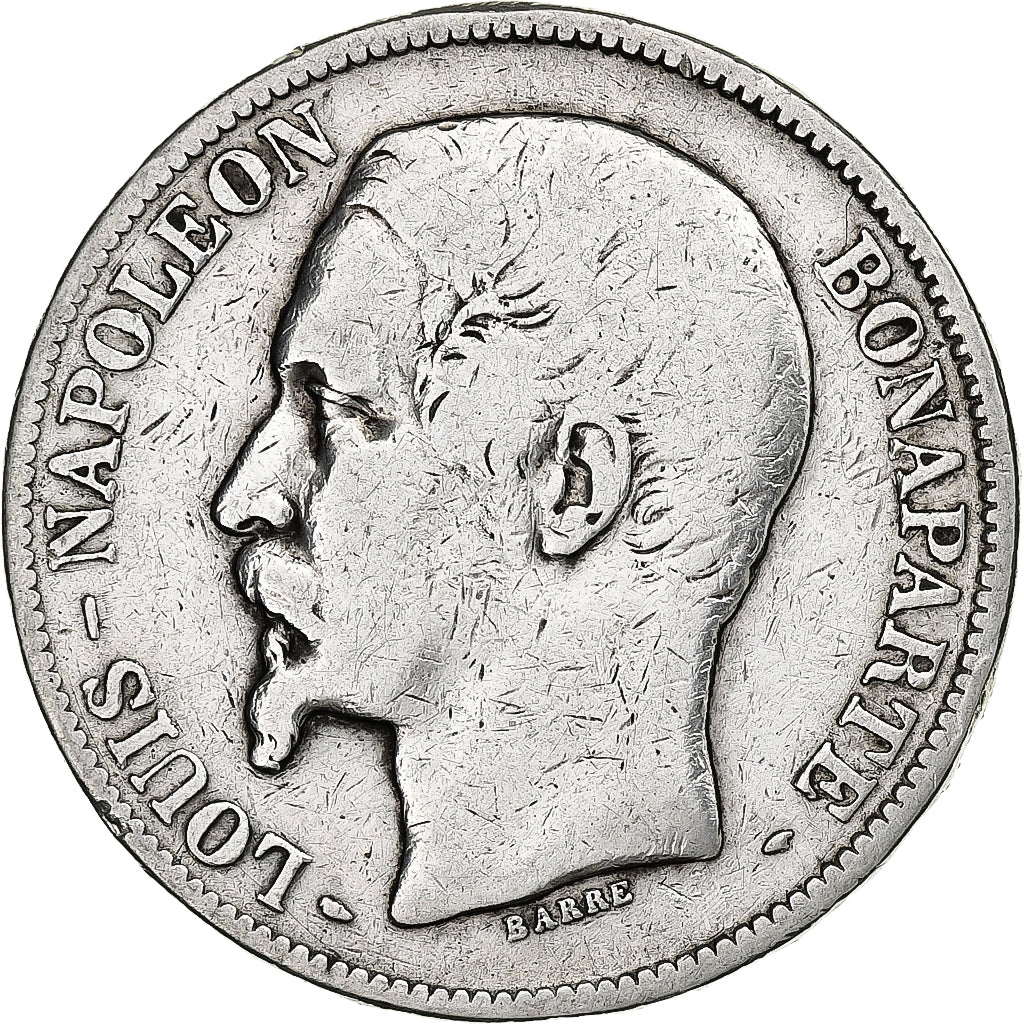 France, Louis-Napoléon Bonaparte, 5 Francs, 1852, Paris, VF(20-25), Silver