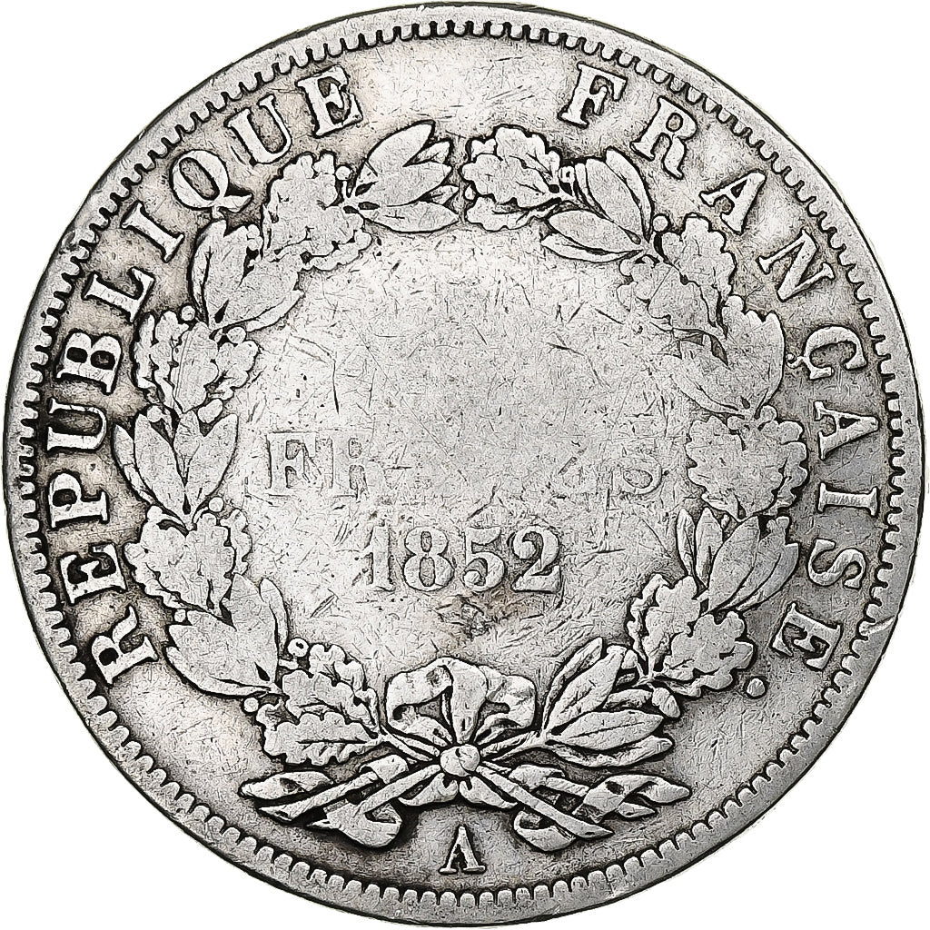 France, Louis-Napoléon Bonaparte, 5 Francs, 1852, Paris, VF(20-25), Silver