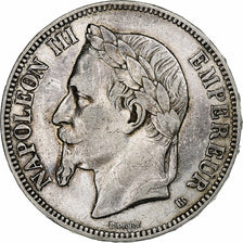 France, 5 Francs, Napoléon III, 1869, Strasbourg, Silver, EF(40-45)