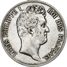 France, 5 Francs, Louis-Philippe, 1830, Paris, Silver, VF(30-35), Gadoury:676a