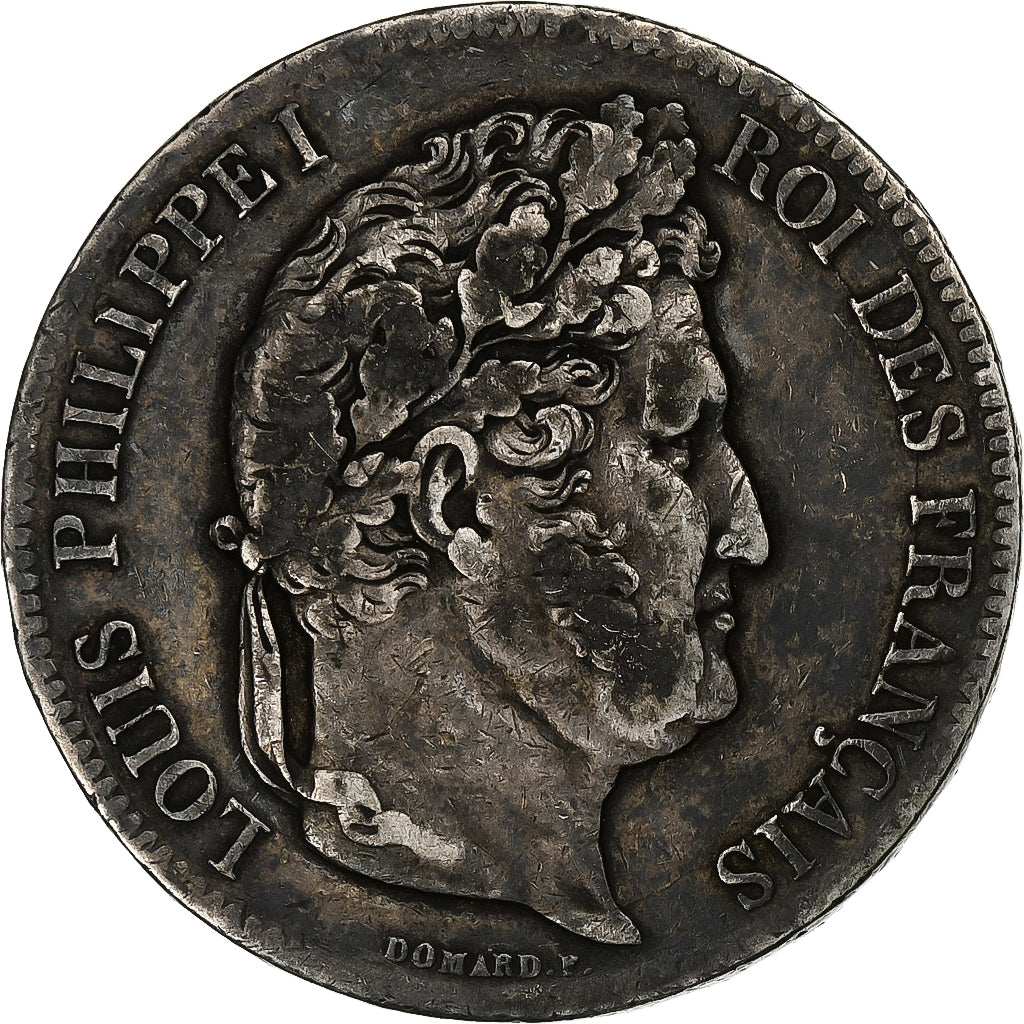 Moneta, Francia, Louis-Philippe, 5 Francs, 1836, Lyon, MB, Argento, KM:749.4