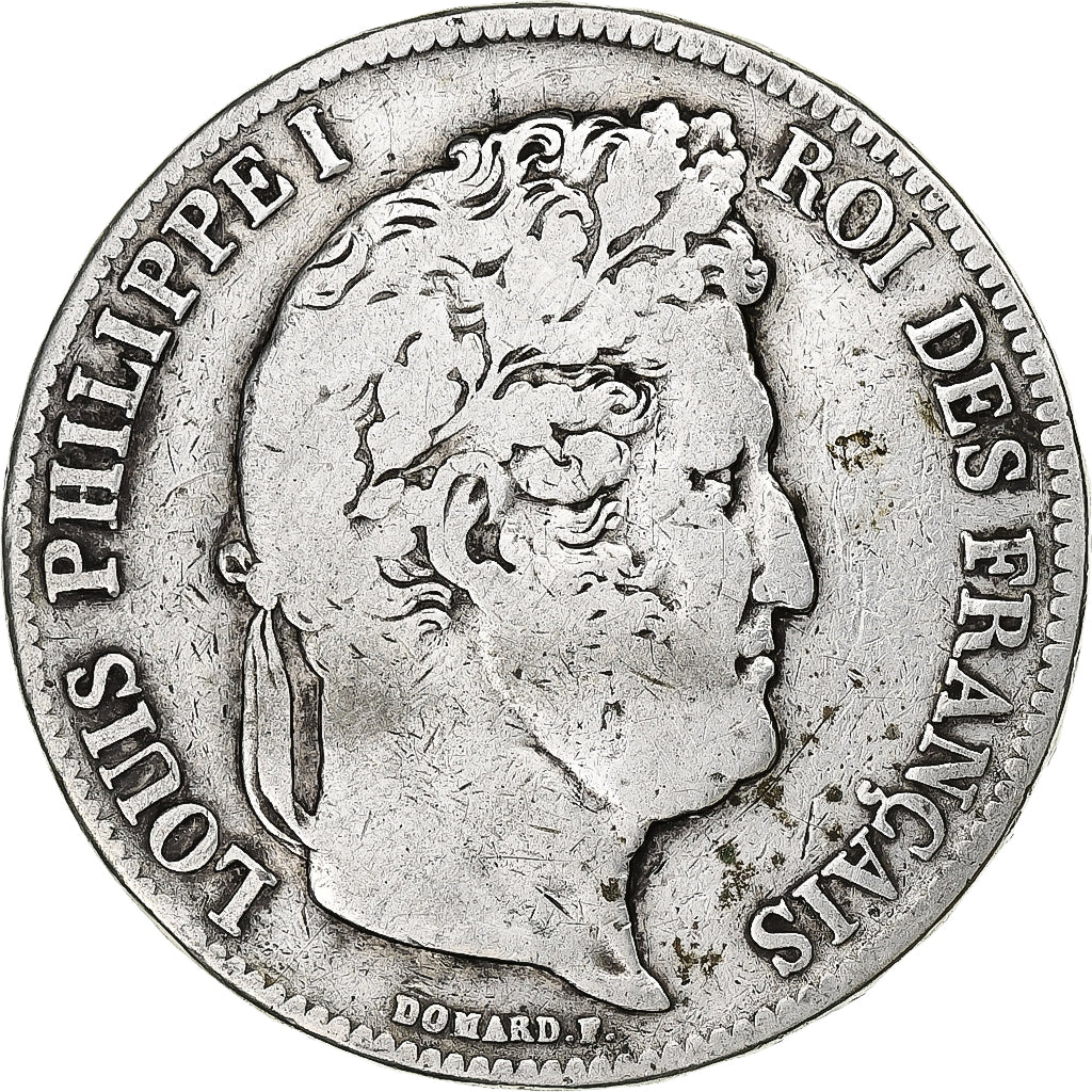 Coin, France, Louis-Philippe, 5 Francs, 1837, Paris, VF(20-25), Silver