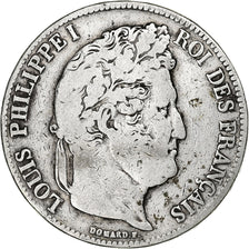 Coin, France, Louis-Philippe, 5 Francs, 1837, Paris, VF(20-25), Silver