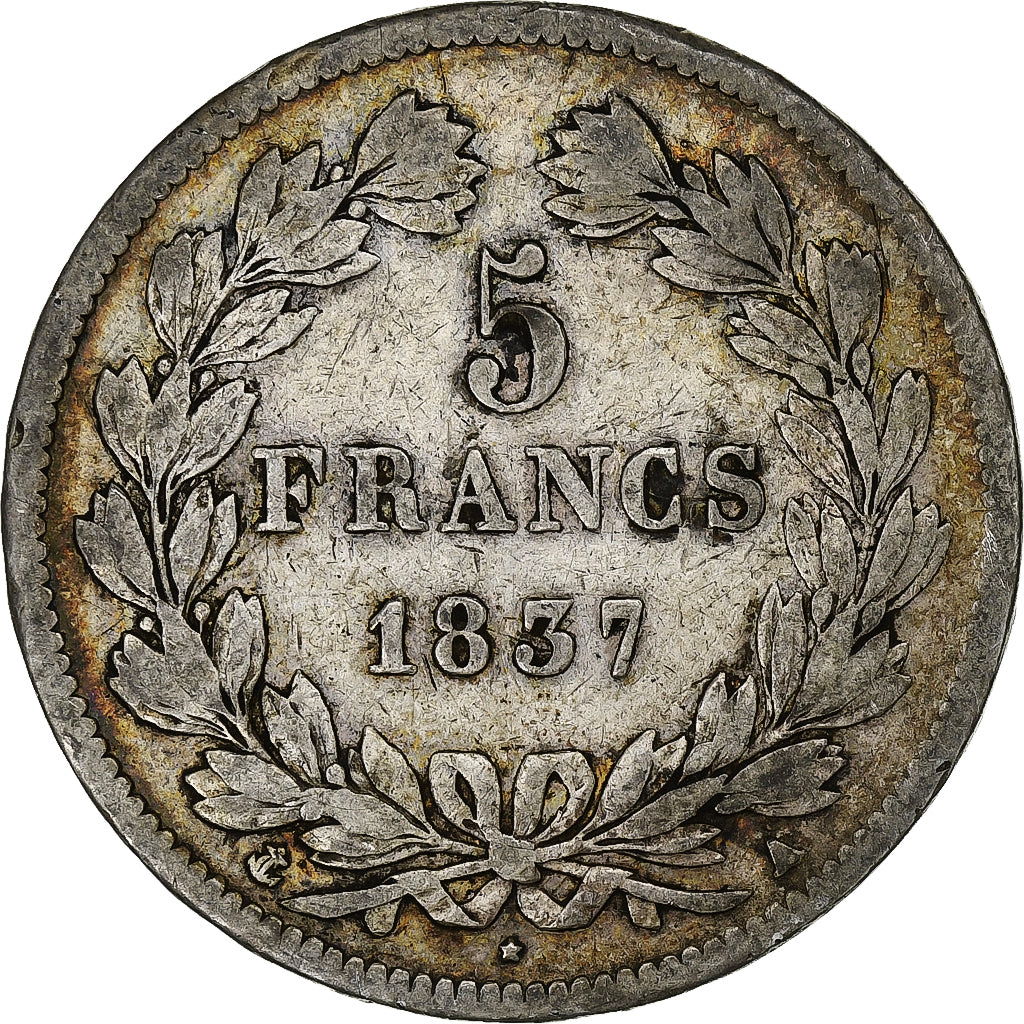 Munten, Frankrijk, Louis-Philippe, 5 Francs, 1837, Paris, FR, Zilver, KM:749.1