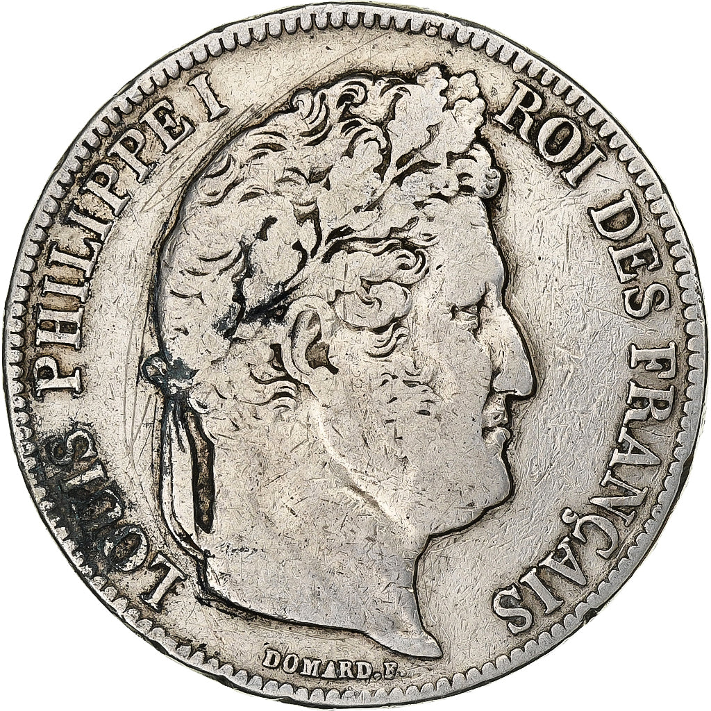 France, 5 Francs, Louis-Philippe, 1840, Paris, Silver, VF(20-25), Gadoury:678