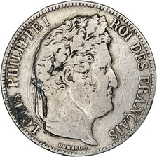France, 5 Francs, Louis-Philippe, 1840, Paris, Silver, VF(20-25), Gadoury:678