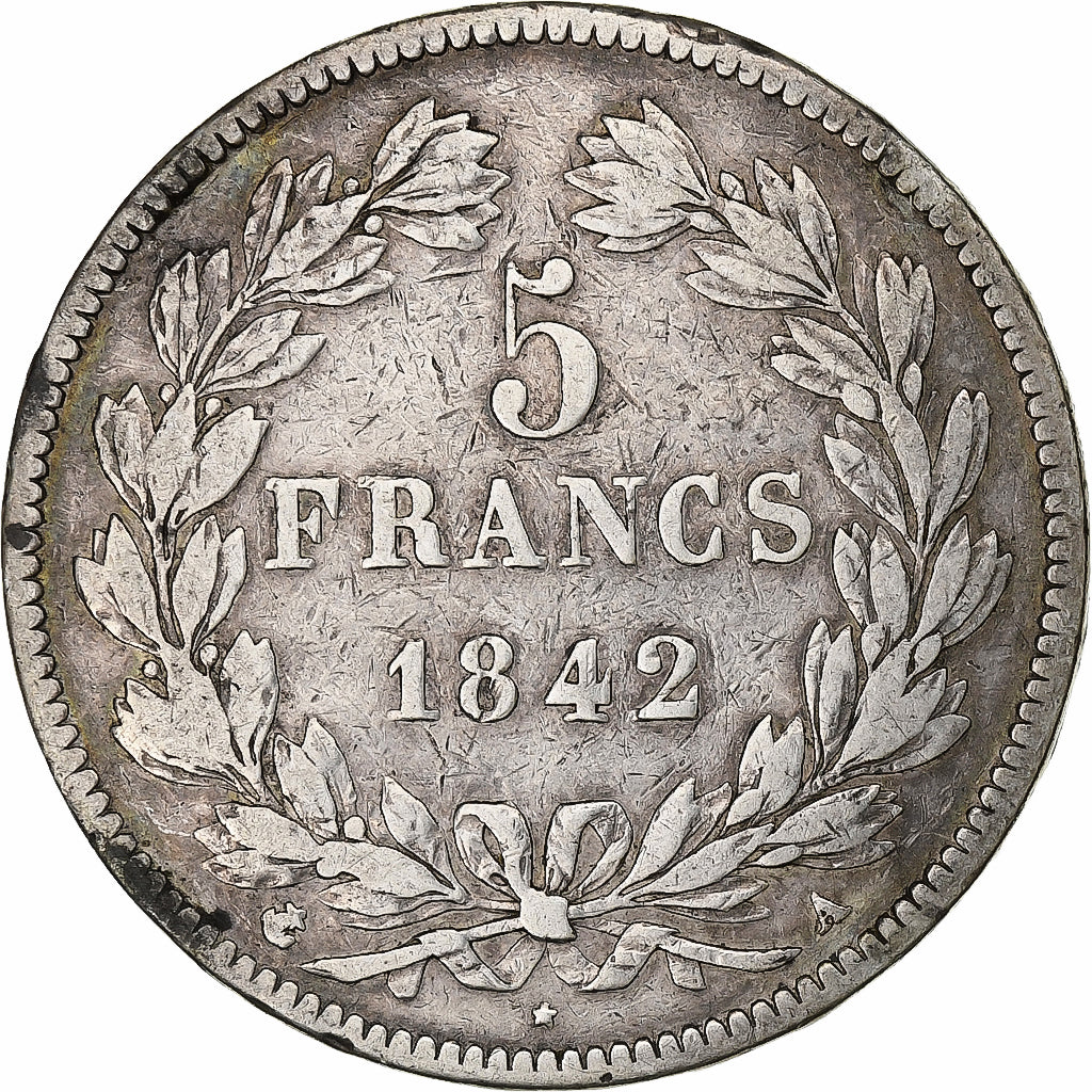 Coin, France, Louis-Philippe, 5 Francs, 1842, Paris, VF(20-25), Silver