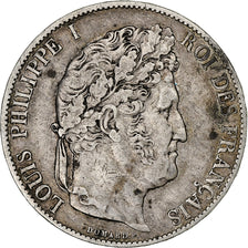 France, 5 Francs, Louis-Philippe, 1847, Paris, Silver, EF(40-45), Gadoury:678a