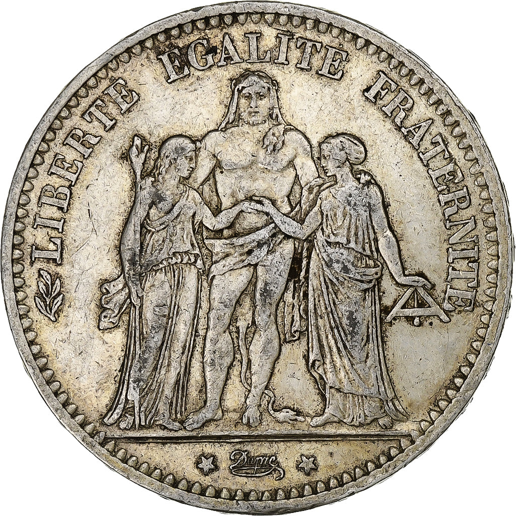 France, 5 Francs, Hercule, 1874, Paris, Silver, EF(40-45), Gadoury:745a
