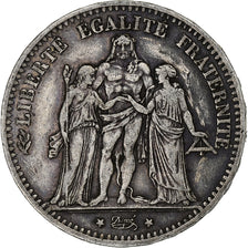 France, 5 Francs, Hercule, 1876, Bordeaux, Silver, VF(30-35), Gadoury:745a
