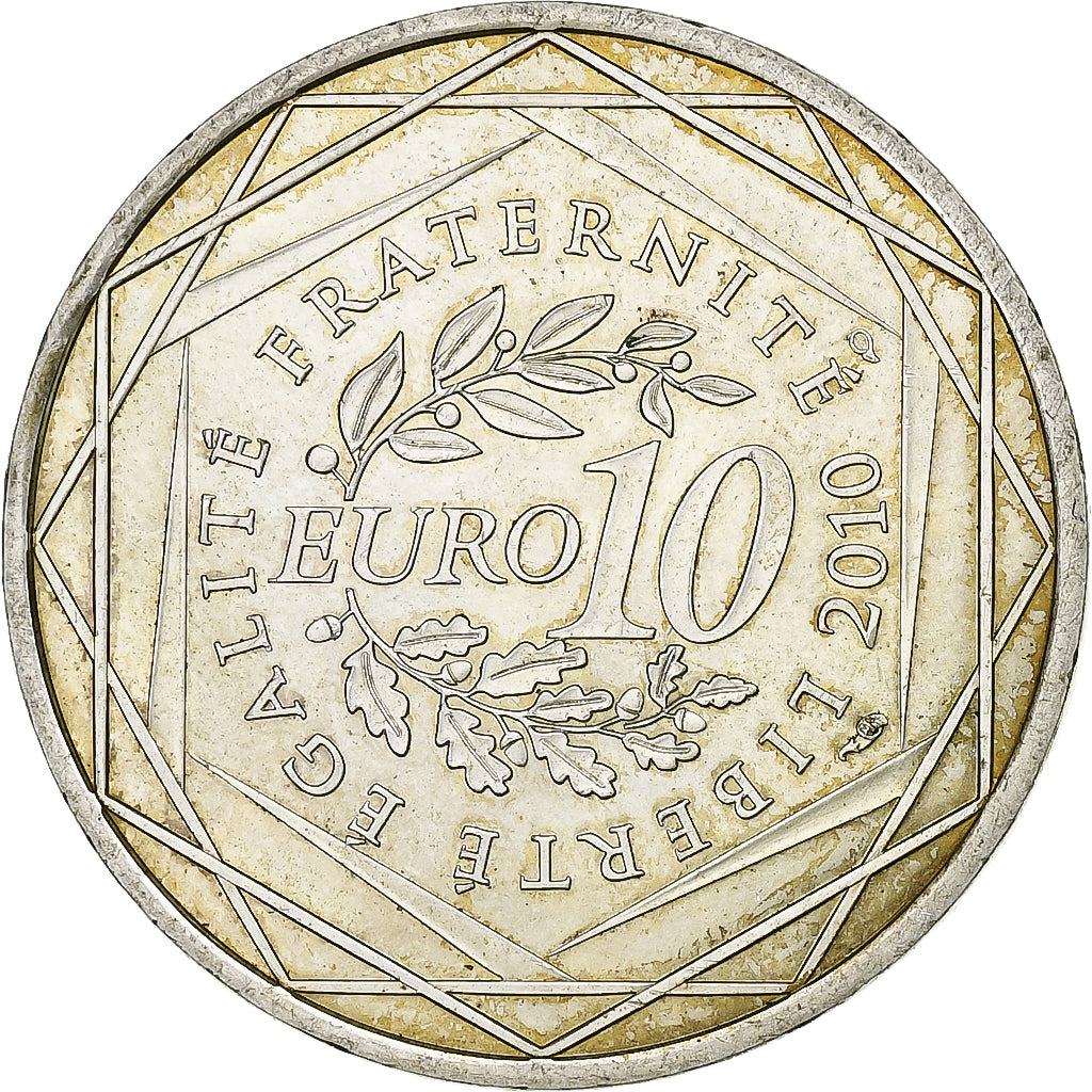 France, 10 Euro, 2010, Bretagne, EF(40-45), Silver, KM:1648