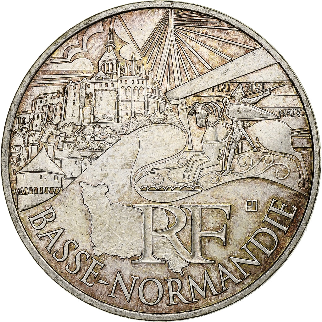 France, 10 Euro, Basse-Normandie, 2011, Paris, Silver, AU(55-58), KM:1729