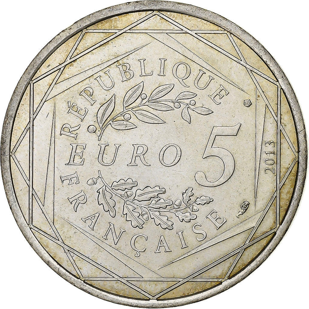 France, 5 Euro, Fraternité, 2013, Paris, Silver, AU(55-58)