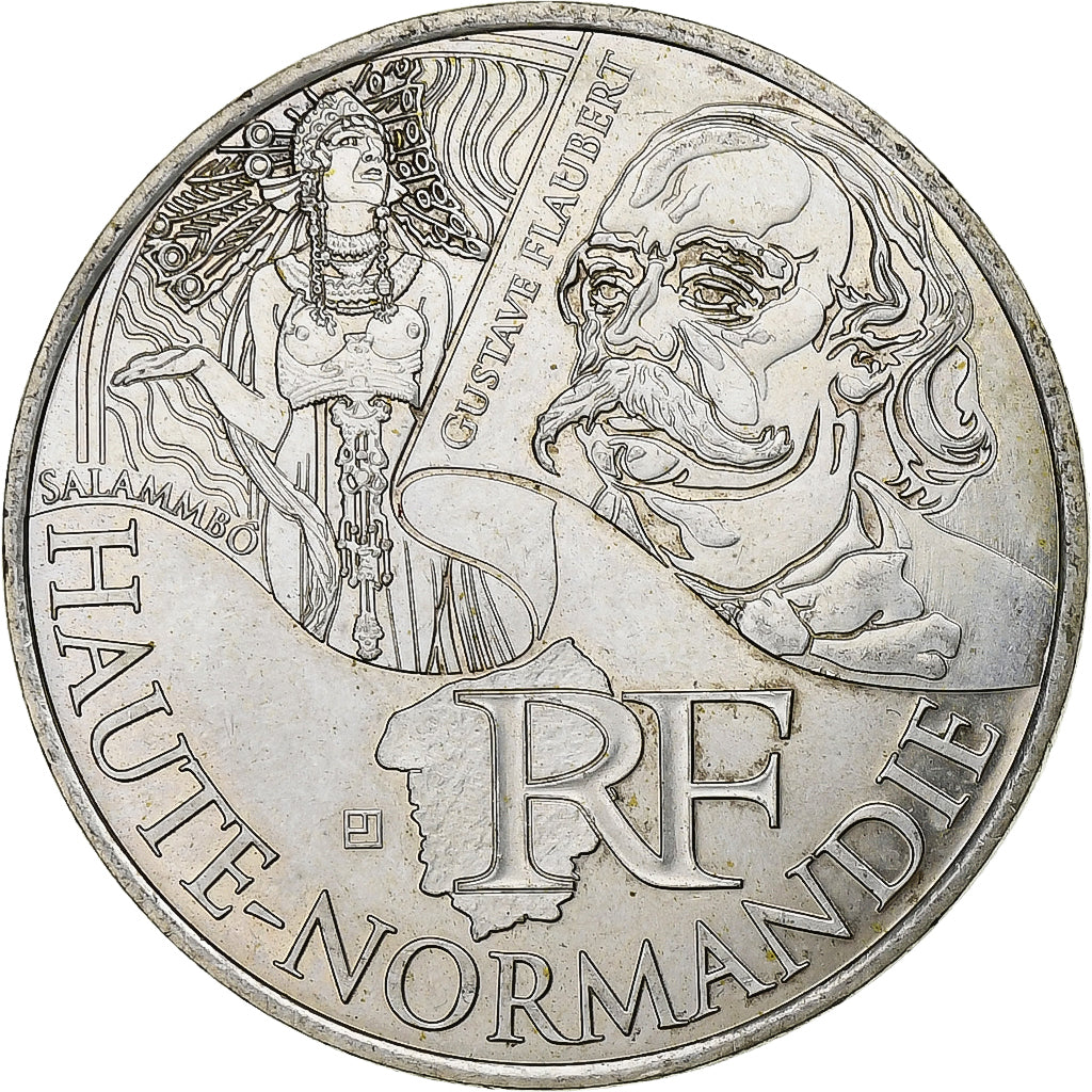 Francja, 10 Euro, Haute-Normandie, 2012, Paris, Srebro, MS(60-62)