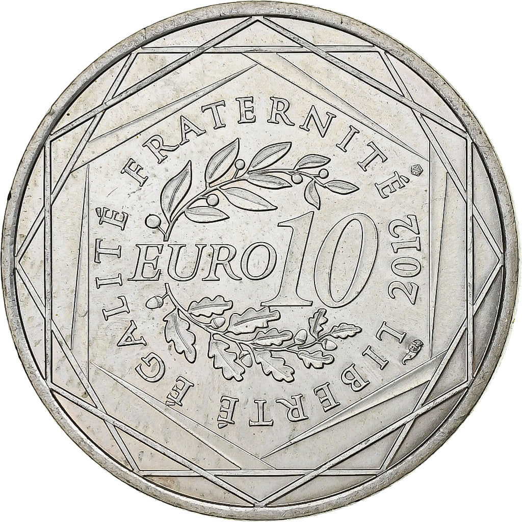 Francja, 10 Euro, Haute-Normandie, 2012, Paris, Srebro, MS(60-62)