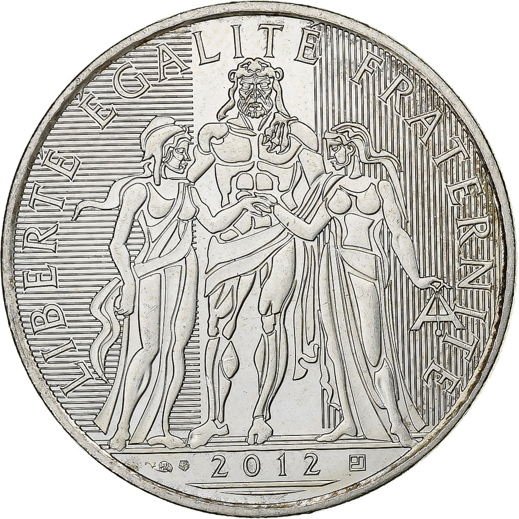 France, 10 Euro, 2012, Paris, Silver, MS(60-62), Gadoury:EU 516, KM:2073
