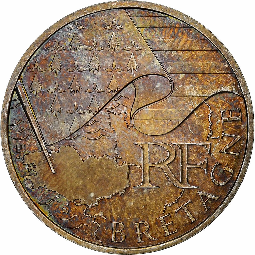 France, 10 Euro, 2010, Bretagne, EF(40-45), Silver, KM:1648