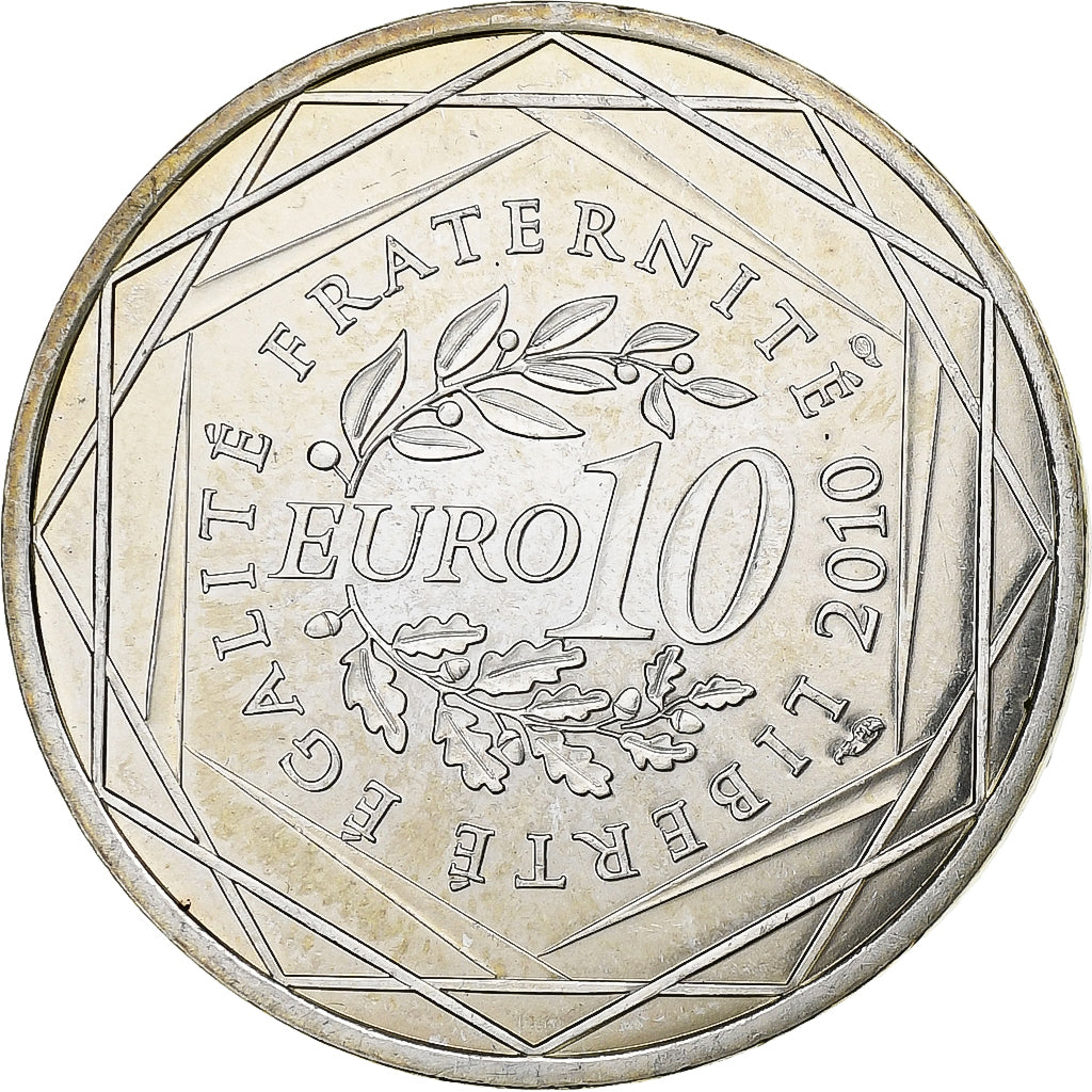 France, 10 Euro, 2010, Bretagne, EF(40-45), Silver, KM:1648