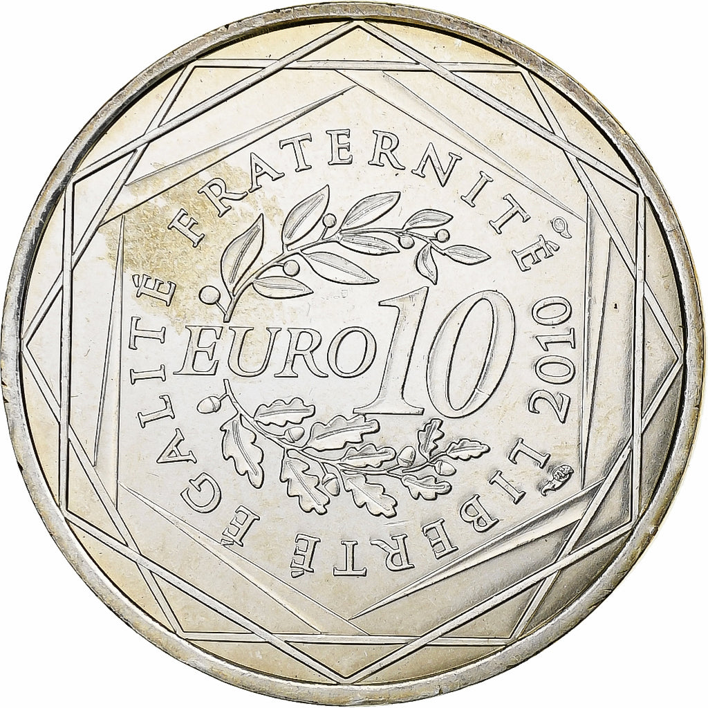 França, 10 Euro, Bretagne, 2010, Prata, AU(55-58), KM:1648