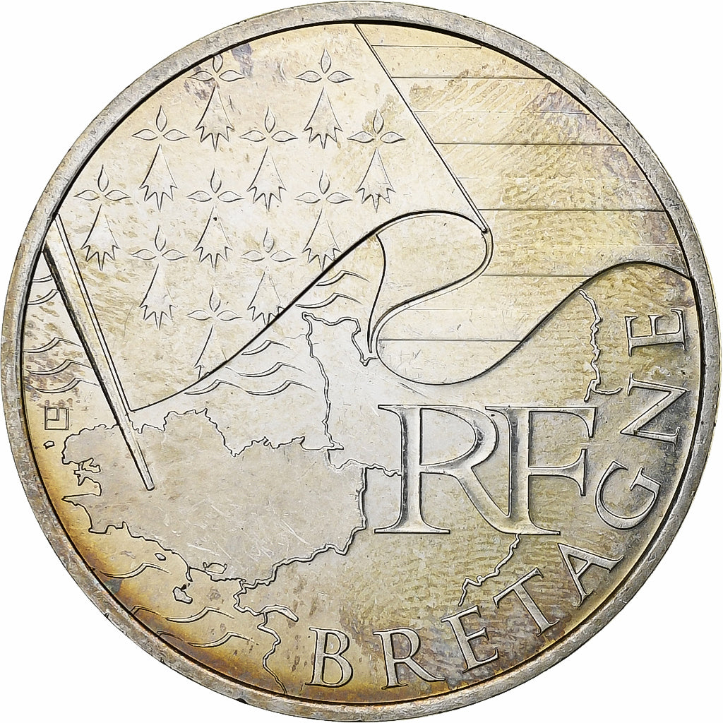 France, 10 Euro, Bretagne, 2010, Silver, EF(40-45), KM:1648