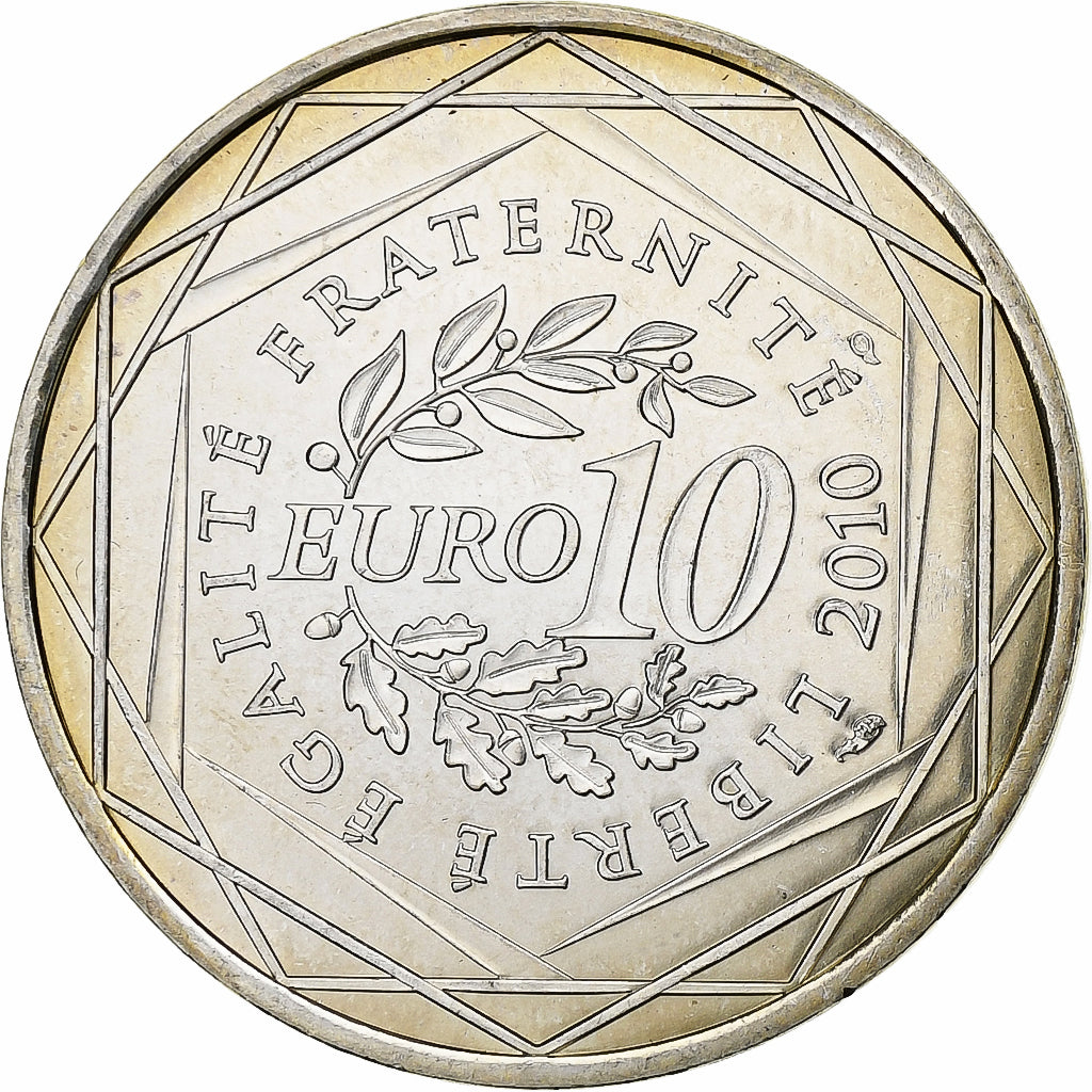 France, 10 Euro, Bretagne, 2010, Silver, AU(55-58), KM:1648