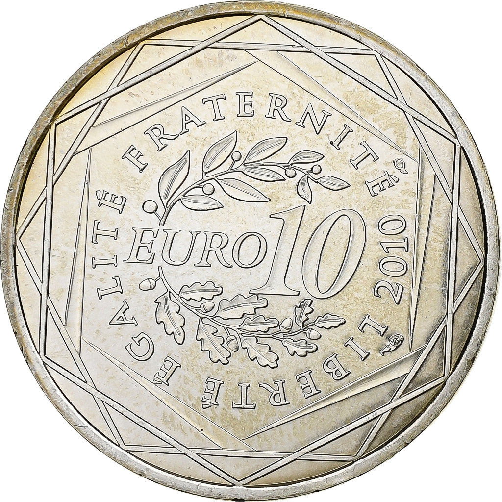 França, 10 Euro, Bretagne, 2010, Prata, MS(60-62), KM:1648