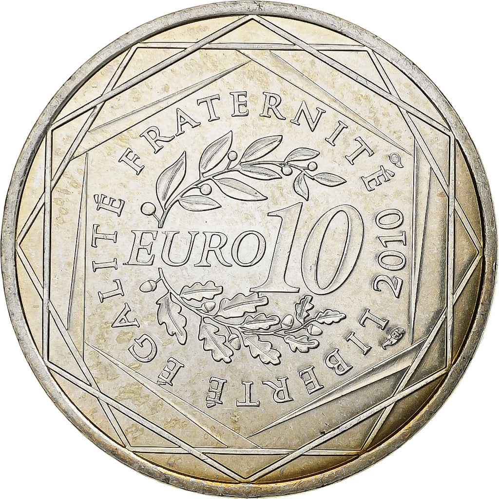 Francja, 10 Euro, Bretagne, 2010, Srebro, MS(63), KM:1648