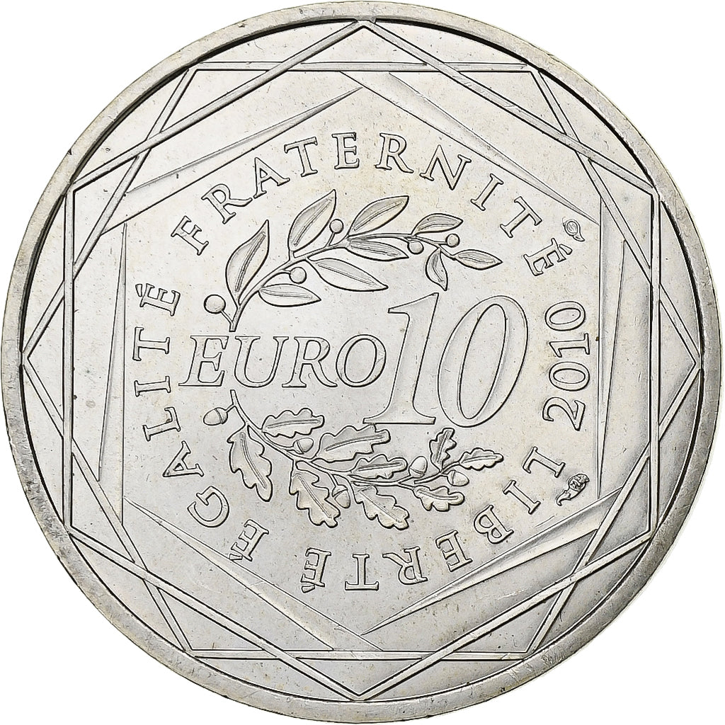 France, 10 Euro, 2010, Paris, Silver, EF(40-45), KM:1665