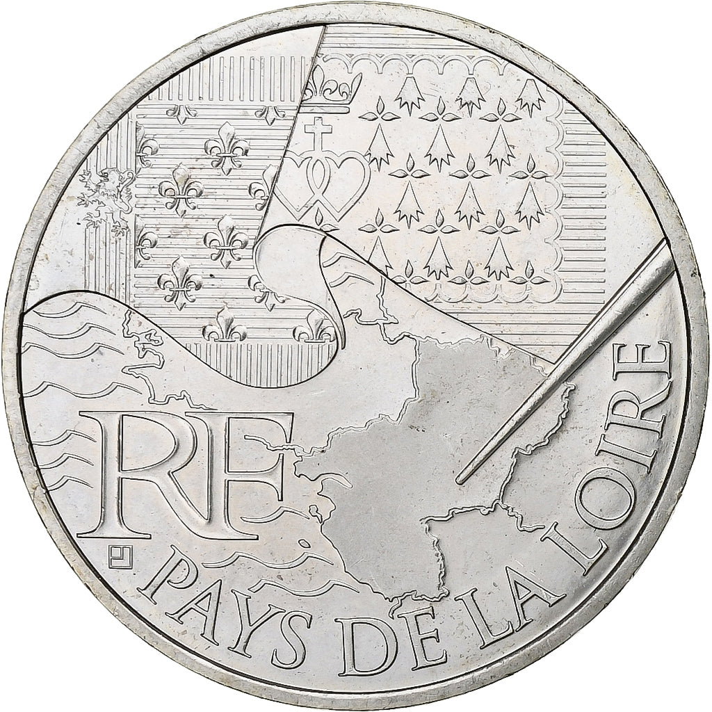 Francja, 10 Euro, 2010, Paris, Srebro, AU(55-58), KM:1665