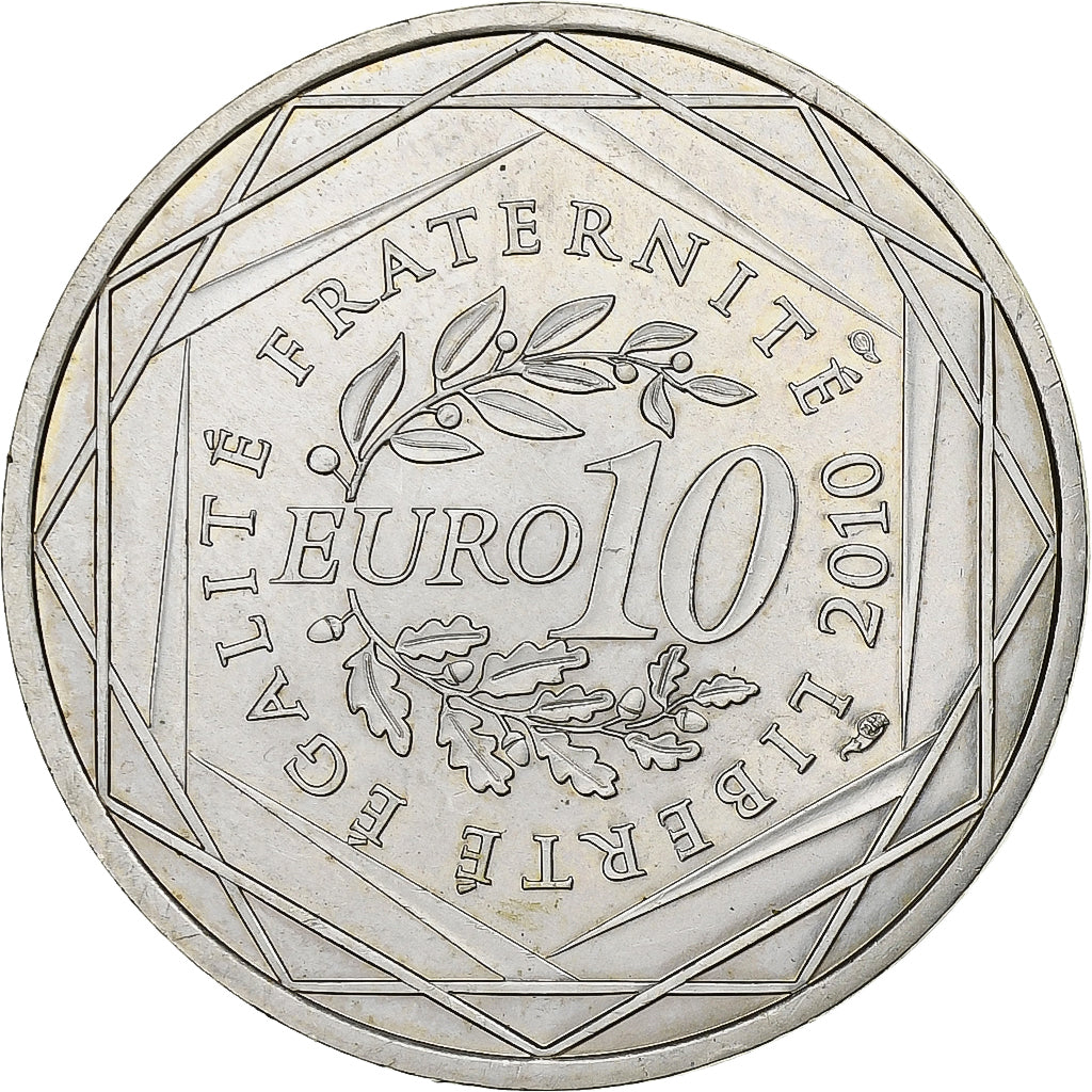 Francja, 10 Euro, 2010, Paris, Srebro, AU(55-58), KM:1665